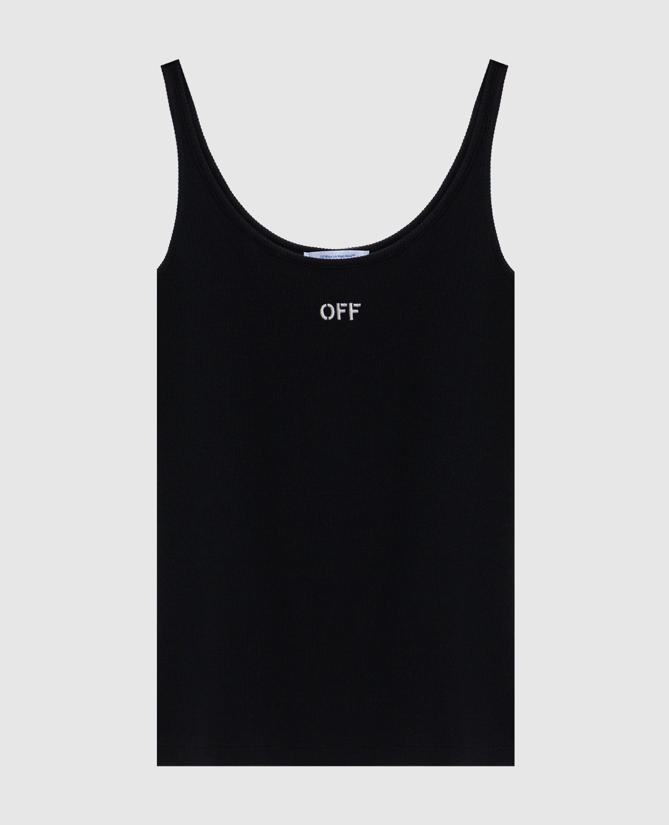 

Black ribbed top with logo embroidery Off-White