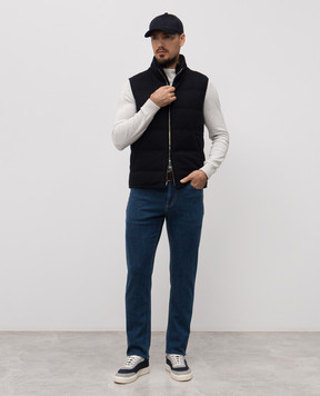 Enrico Mandelli Blue jeans with logo patch 0MIAMI5856
