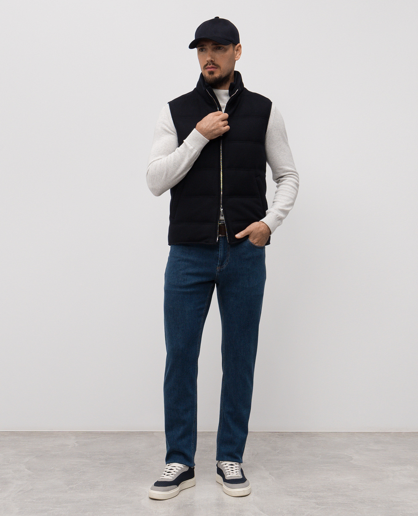 

Blue jeans with logo patch Enrico Mandelli