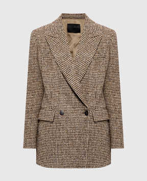 Dondup Double-breasted jacket with patterned wool DJ636FF0429DXXX