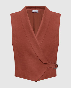 Brunello Cucinelli Brown linen vest MH527HG606