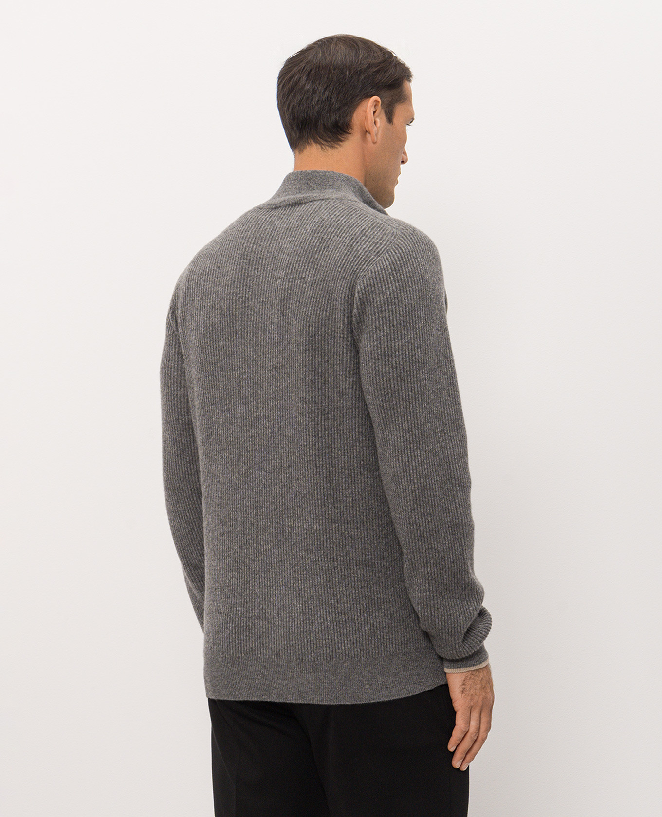 Gray cashmere jumper with zipper Peserico 4