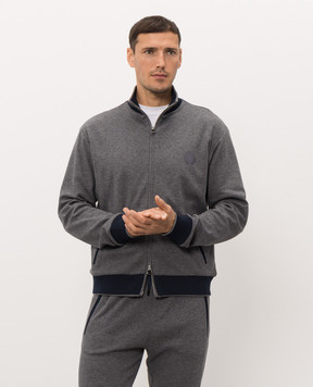 Castangia dal 1850 Grey sports jacket with monogram embroidery DMSUIT51