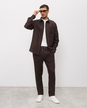 Cashmere&Whiskey Brown linen shirt 0331900638