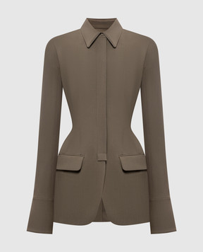 Thierry Mugler Khaki wool shirt jacket 26F1VE04831035