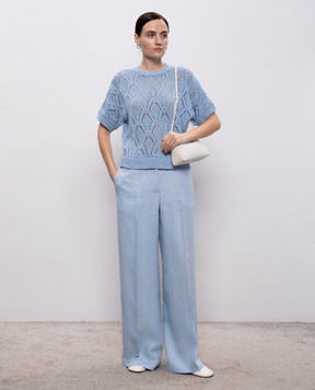 Peserico Blue top with openwork pattern A99079F0309110