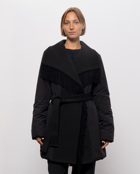 Twinset Black jacket with fringe 262LI2CAA