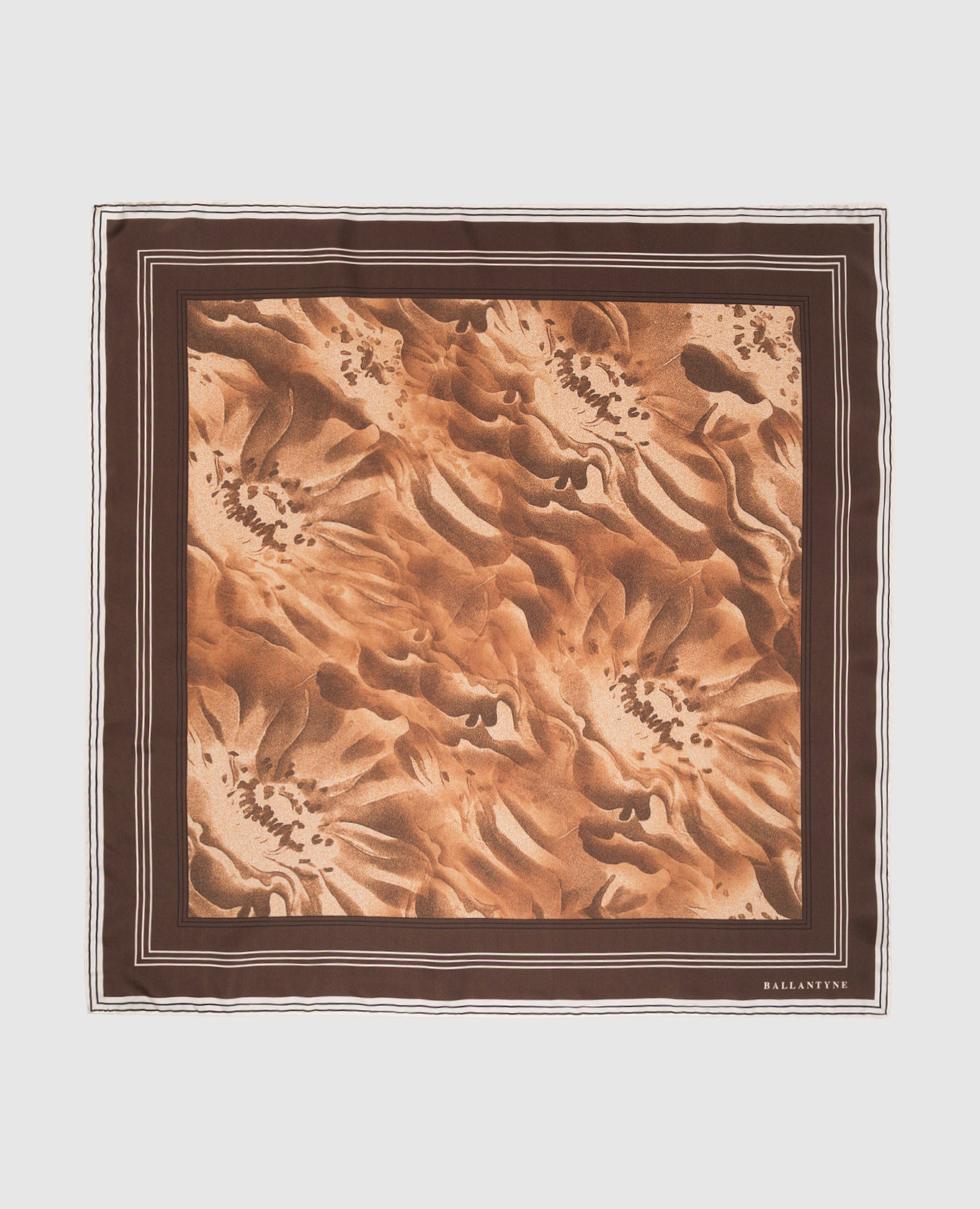 

Brown silk scarf with floral print Ballantyne