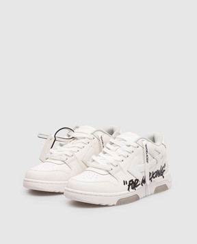 Off-White Out Of Office For Walking White Leather Sneakers With Logo OWIA259C99LEA019
