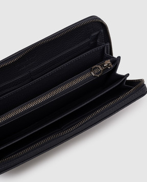 Stefano Ricci Blue leather wallet with textured emblem PP440GURE
