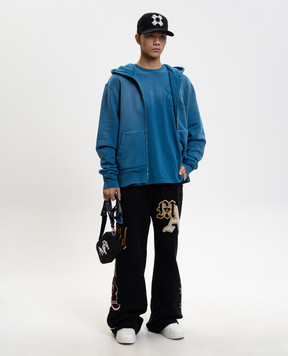 AMIRI Blue T-shirt with logo and emblem AMTOJR1029