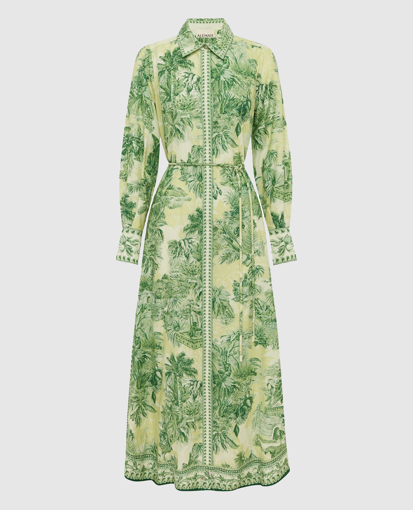 

Sara green silk shirt dress Alemais