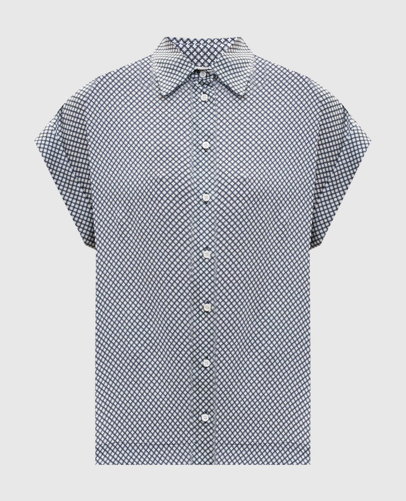 White blouse with emblem print