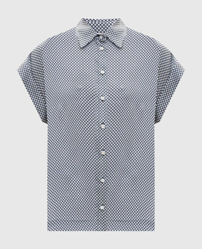 Peserico White blouse with emblem print M0649808186