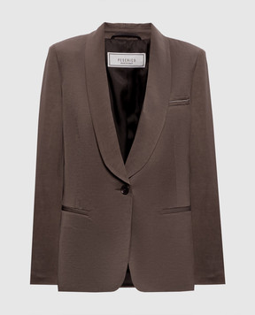 Peserico Brown jacket with linen A0121601926