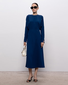 Victoria Beckham Blue Dolman Midi Dress 1124WDR005231A