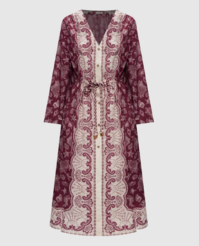 MANTERO 1902 Camille burgundy silk dress 0228A0159G0879R