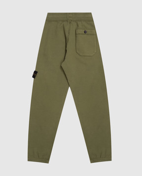 Stone Island Kids' green joggers with logo patch L2S166200003S0A2068
