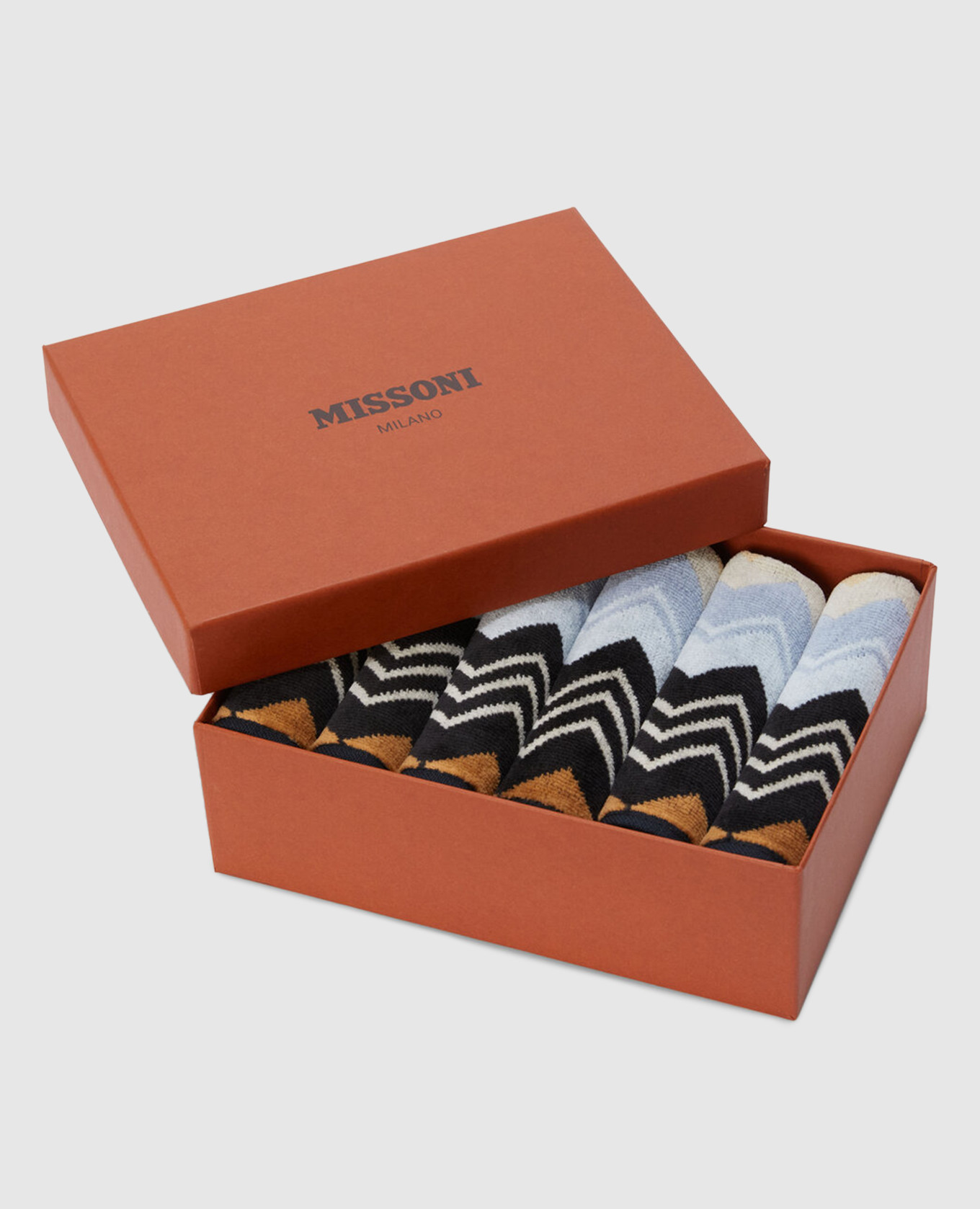 

Giacomo patterned terry face towel set of 6 pieces Missoni Home, White