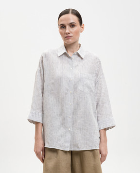 Max Mara Weekend PANETTO white striped linen shirt WKDPANETTO