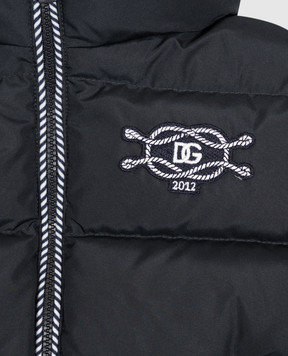 Dolce&Gabbana Children's blue down jacket with a patch L1JB8NFUS3W
