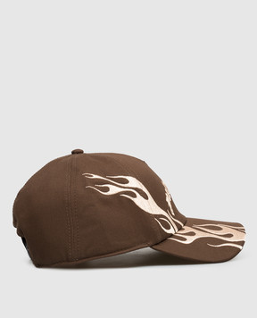 Palm Angels Flames brown cap PMLB104S26FAB00E