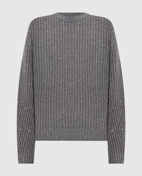 Brunello Cucinelli Gray cashmere and wool sweater MBM753500