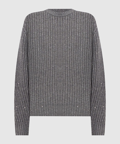 Gray cashmere and wool sweater
