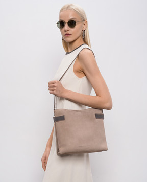 Brunello Cucinelli Brown suede Essence bag with monil chain MBDLD2743