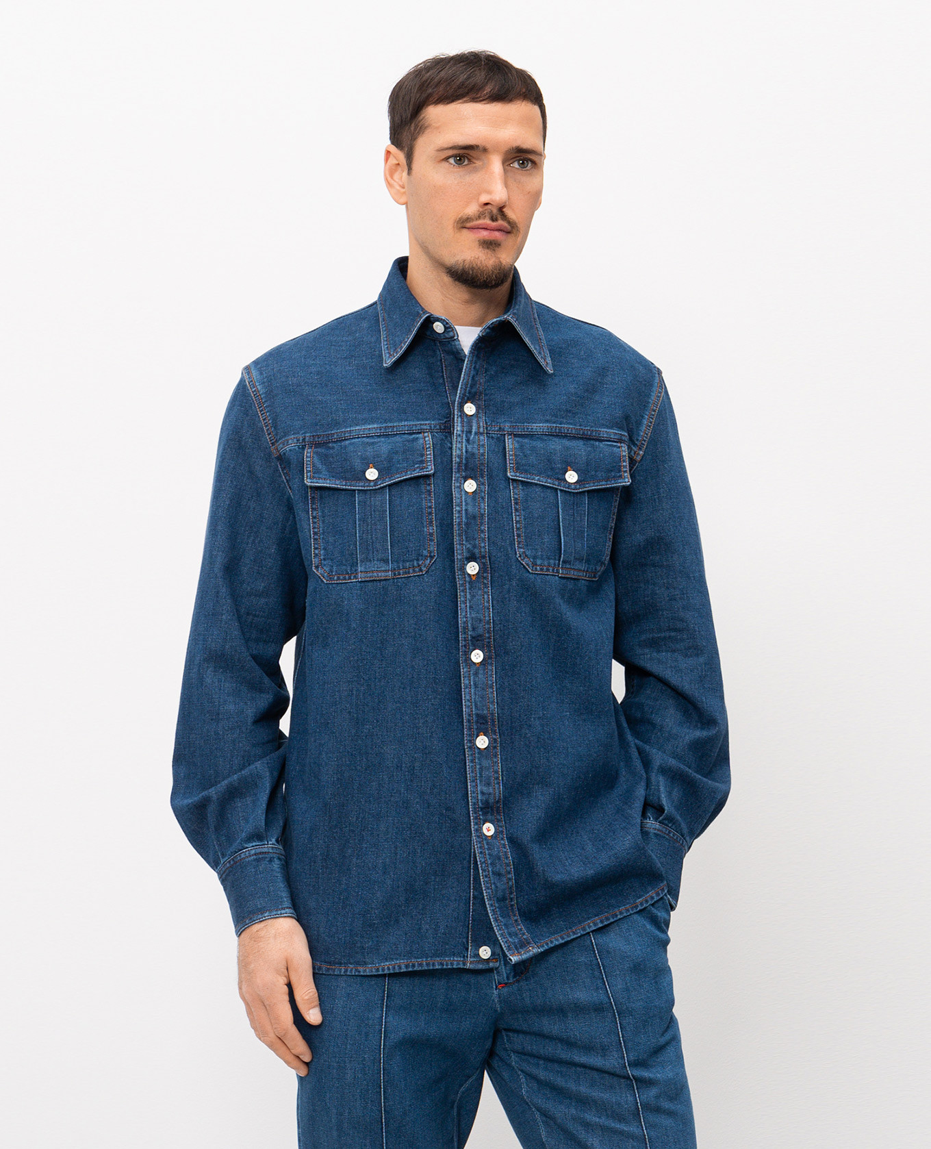 

Blue denim shirt ISAIA