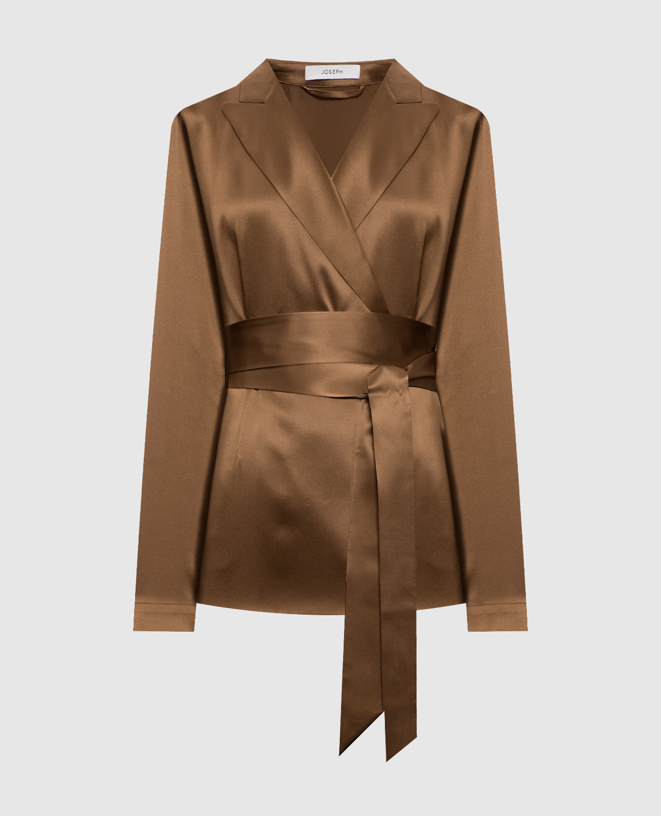 Archer brown double-breasted silk jacket