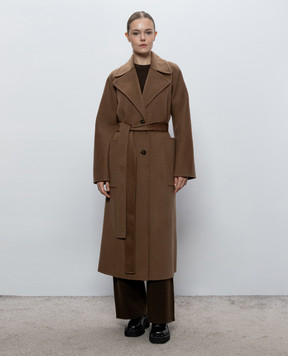 JOSEPH Brown Spencer wool and cashmere coat JF010044