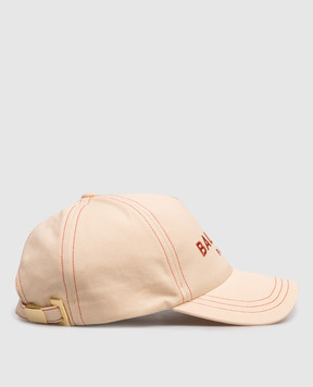 Balmain Beige cap with logo embroidery GF0XA015CB24