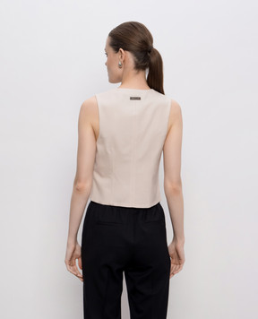 Peserico Beige wool vest A0353103472