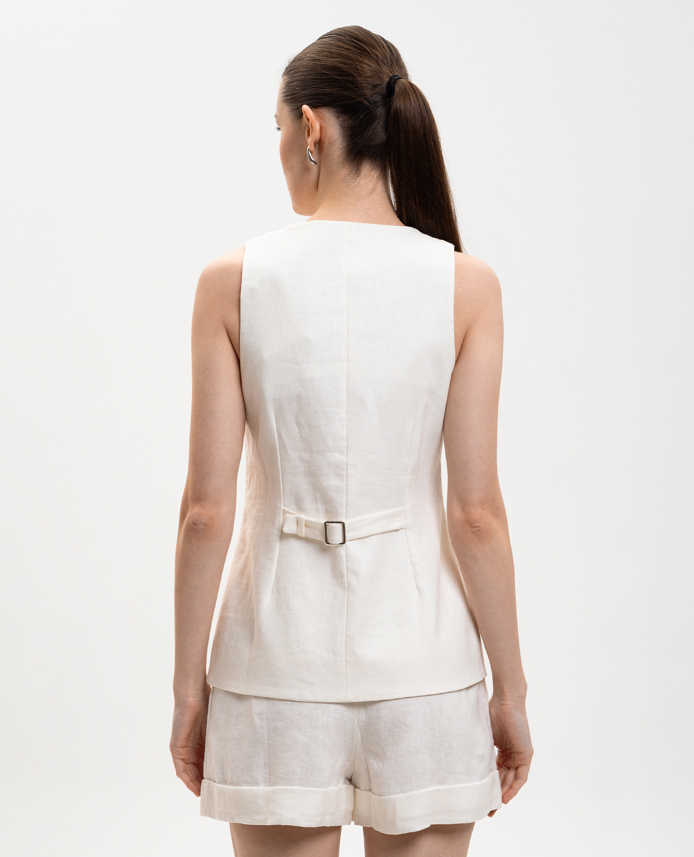 

Jackie white linen vest Faithfull
