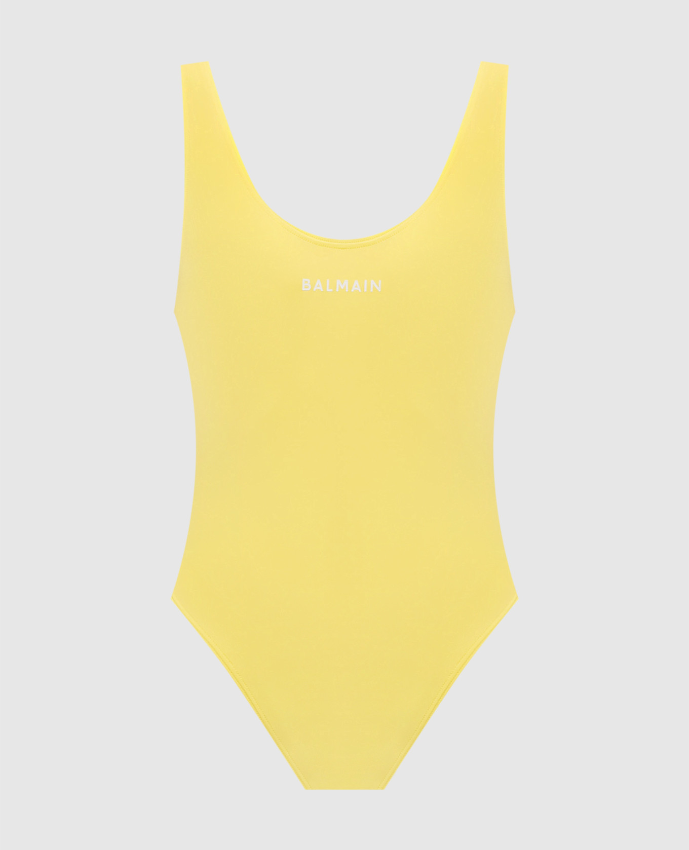 Yellow swimsuit with logo print