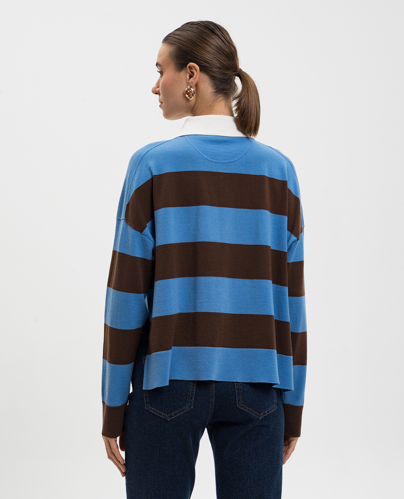 

Carson blue striped wool polo Simkhai, Light blue