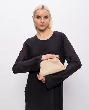 The Row Beige leather clutch Mira W1781L72