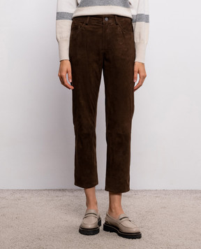Simonetta Ravizza Brown suede pants Koral F06PS72S1