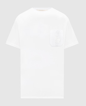 Trussardi White T-shirt with textured logo print G0298100128NMTS12J02