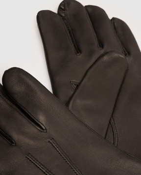 Orciani Black leather gloves GU0108NFK