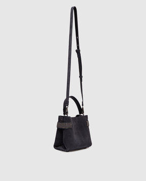 Brunello Cucinelli Blue suede Essence bag MBDLD2499P