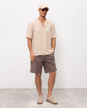 Peserico Beige linen short-sleeved shirt R56049T002494