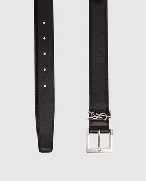 Saint Laurent Black leather belt CASSANDRE 864585BOO0E
