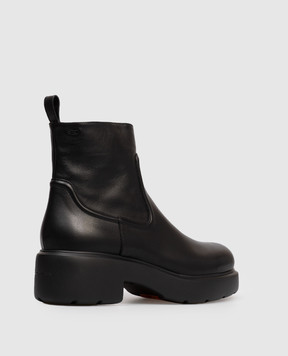 Santoni Black leather boots with logo WTEW71899SMONDYL