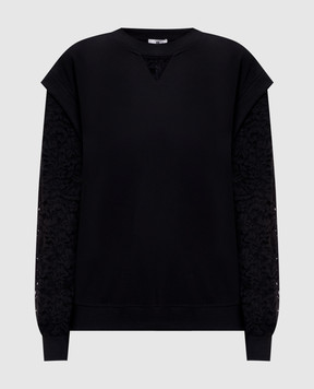 Twinset Black jumper with lace 252LL2JCC