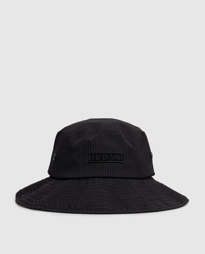 Juun.j Black Panama with logo embroidery JC638BP535