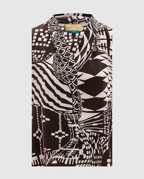 Momoni Brown silk blouse KIRI MOTO013MO03