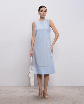 Peserico Blue dress with a monil chain A0271901979