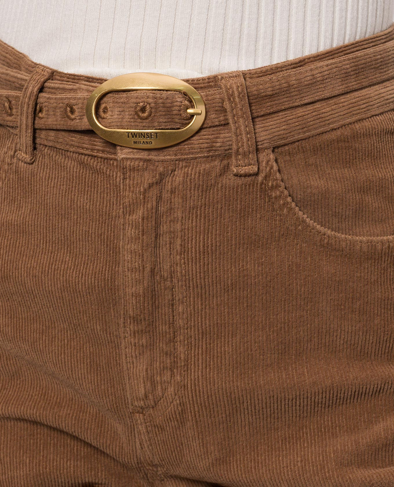 Brown corduroy pants Twinset 5